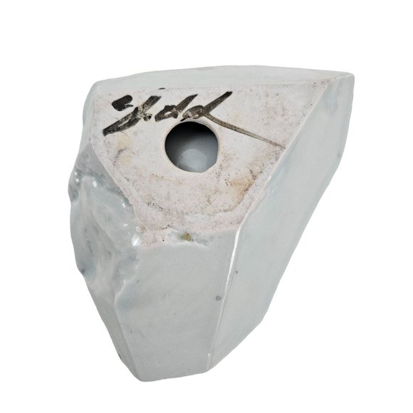 John Shedd Art Pottery Ashtray Indented Circle Gray Studio Ceramic Signed - Picture 8 of 11